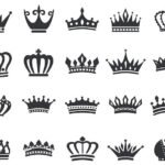 Símbolos de coronas de rey y reina para copiar